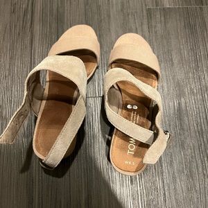 Suede Toms Black Heel Size 6.5